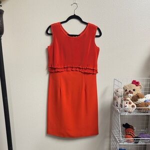 Vintage Alden Vibrant Orange Midi Dress